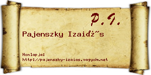 Pajenszky Izaiás névjegykártya